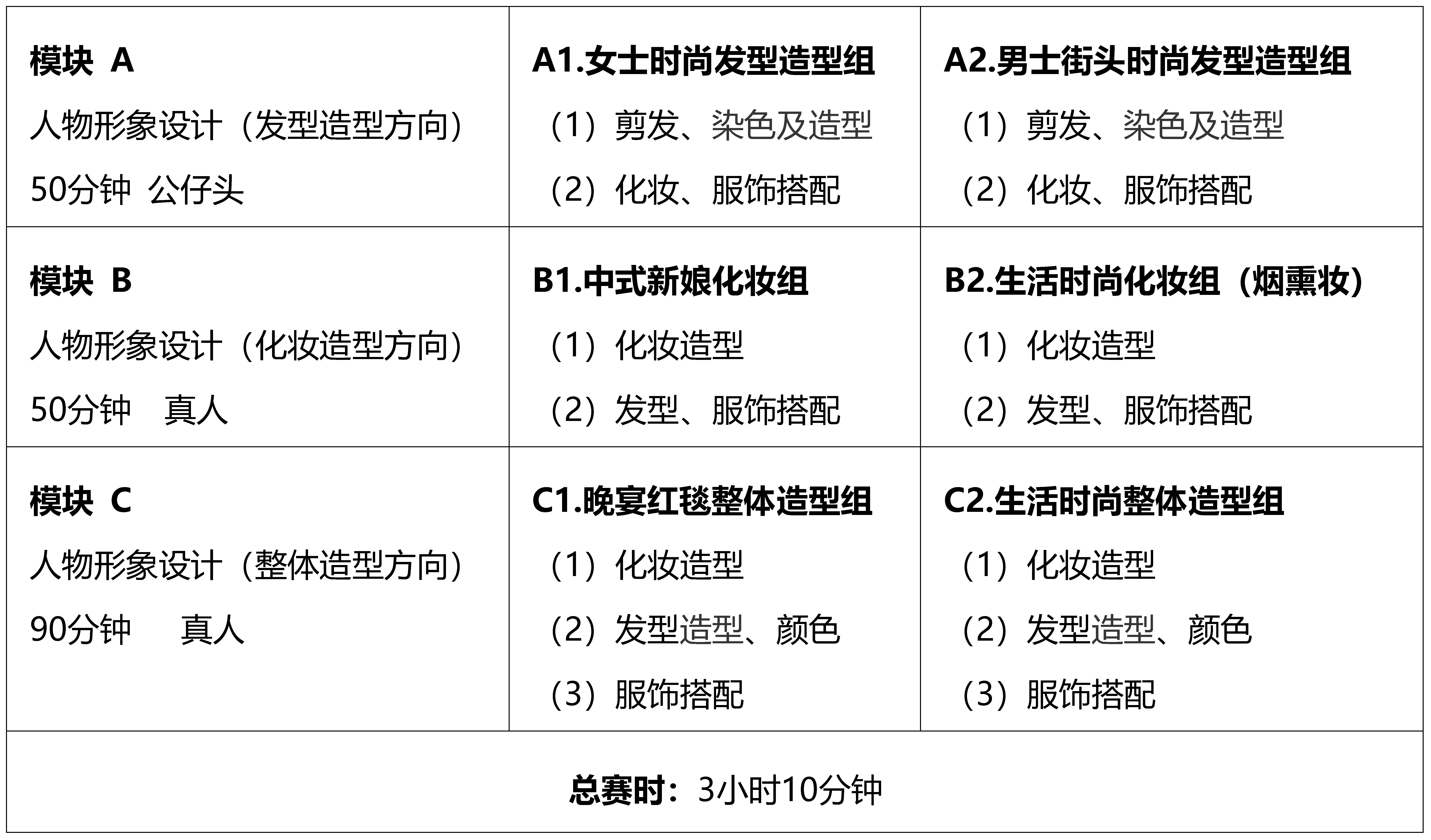 全国形象设计师职业技能竞赛技术文件